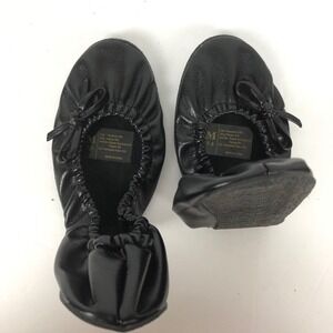 JELLY POP Foldable Ballet Flats Size M 7-8 Travel Portable Bow Shoes Round Toe